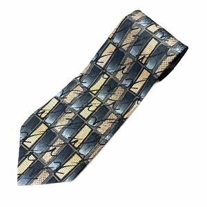 Vtg Jimmy V The V Foundation Collection One Silk Tie Mens Geometric Block Grey